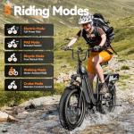 Ihahvc 1500W Peak Motor Electric Bike for Adults Up to 80 Miles 30MPH Ebike 20" x 4 Fat Tire 48V 20Ah Removable Battery Mountain E Bike Commuter Full Suspension Bicycles for Men Women Black