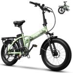 Kebiko 1000W Folding Electric Bike,48V 20AH Removable Battery E Bike,30+MPH,80 Miles Max Range Electric Bike for Adults,20" Fat Tire Foldable ebike,Adult Electric Bicycle for Commute Beach Snow