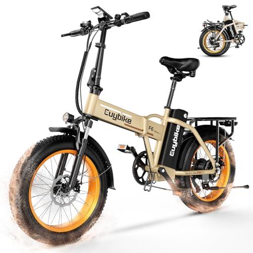 Auloor 1000W Folding Electric Bike, 48V 20AH Large Removable Battery E Bike,30+MPH, 80 Miles Max Range, 20" Fat Tire Electric Bike for Adults, Adult Electric Bicycles for Commute Beach Snow White