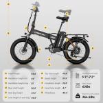 Aoango 1000W Folding Electric Bike, 48V 20AH Large Removable Battery E Bike, 30+MPH, 80 Miles Max Range, 20" Fat Tire Electric Bike for Adults