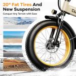 Kebiko 1000W Folding Electric Bike,48V 20AH Removable Battery E Bike,30+MPH,80 Miles Max Range Electric Bike for Adults,20" Fat Tire Foldable ebike,Adult Electric Bicycle for Commute Beach Snow