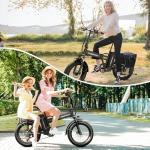 Cybervelo 1000W Folding Electric Bike,48V 20AH Removable Battery EBike,30+MPH,80 Miles Max Range Electric Bike for Adults, 20" Fat TireFoldable ebike, Adult Electric Bicycles