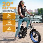 Kebiko 1000W Folding Electric Bike,48V 20AH Removable Battery E Bike,30+MPH,80 Miles Max Range Electric Bike for Adults,20" Fat Tire Foldable ebike,Adult Electric Bicycle for Commute Beach Snow