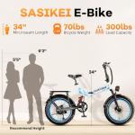 1500W Folding Electric Bike for Adults,52V 20Ah Removable Battery Ebike with 30+MPH 70 Miles Max,20"x4.0 Fat Tire E-bike, Foldable Dual Suspension Electric bicycle for Commute,Mountain-Blue+Basket