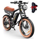R6 Retro 1500W Electric Bike with Full Suspension