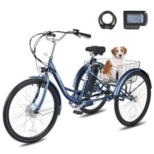 VIRIBUS 26" 500W Adult Electric Trike - Blue