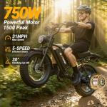 Qlaway 20" Fat Tire Electric Bike with Suspension