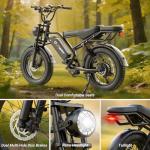 Qlaway 20" Fat Tire Electric Bike with Suspension