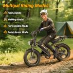 Qlaway 20" Fat Tire Electric Bike with Suspension