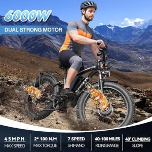 6000W Dual Motor Electric Bike - 45 MPH Speed