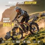 PUJH 6000W Dual Motor Ebike for Adults 60V Fast Electric Bike for Men Women 45 MPH,Up to 100 Miles,24" Fat Tire Suspension Electric Bike for Snow Off-Road Commuter Mountain E-Bike PU364 (Black)