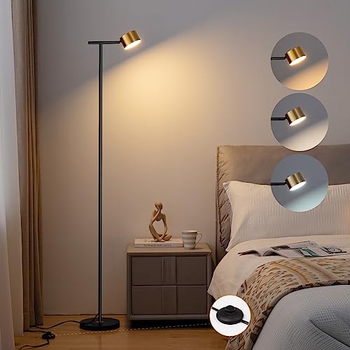 Modern Black Floor Lamp with Adjustable Head