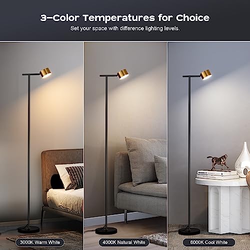Modern Black Floor Lamp with Adjustable Head