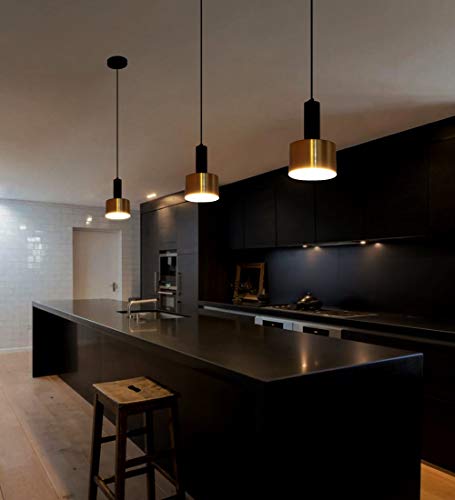 Adjustable Gold and Black Mini Pendant Light