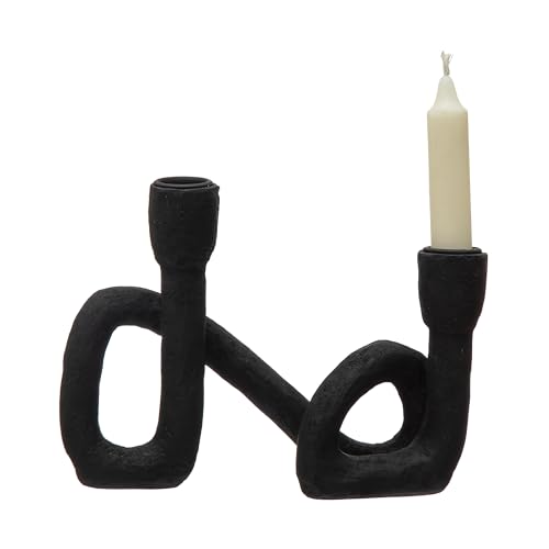 Black Resin Taper Candle Holder by Bloomingville