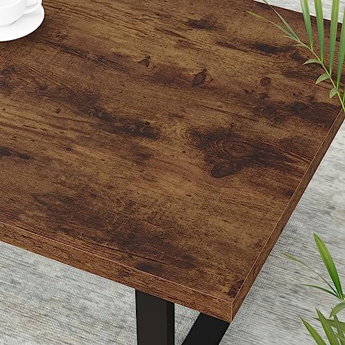 Rustic Modern Rectangle Coffee Table in Brown