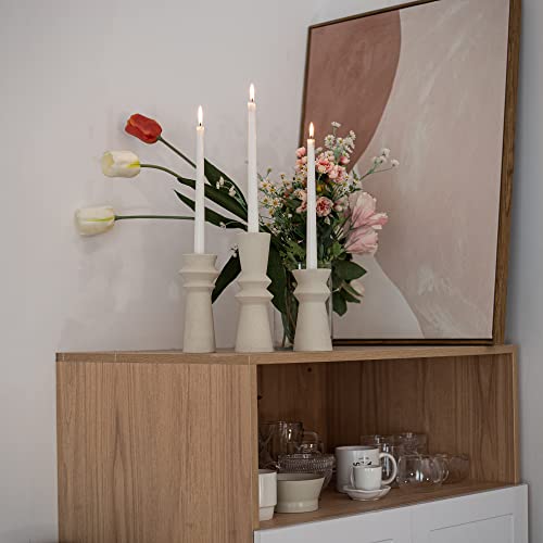 VICBOND Set of 3 Minimalist Ceramic Candle Holders