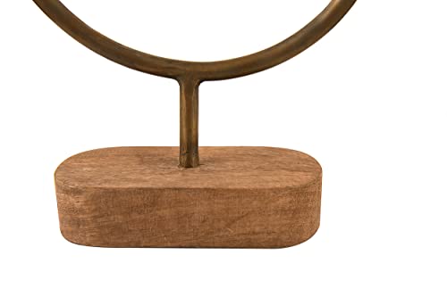 Asymmetrical Wood and Metal Candle Holder