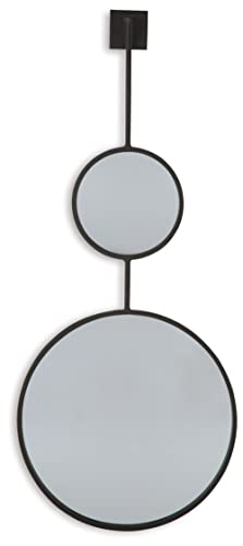 Dusan Circular Accent Mirror with Black Metal Frame