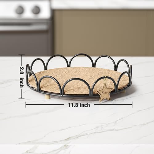 Round Decorative Tray with Cork Insert