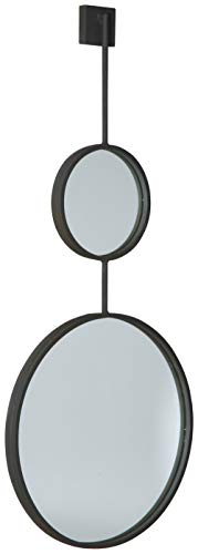 Dusan Circular Accent Mirror with Black Metal Frame
