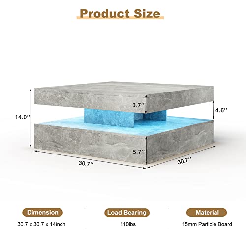 31-Inch LED Coffee Table with 16-Color Light