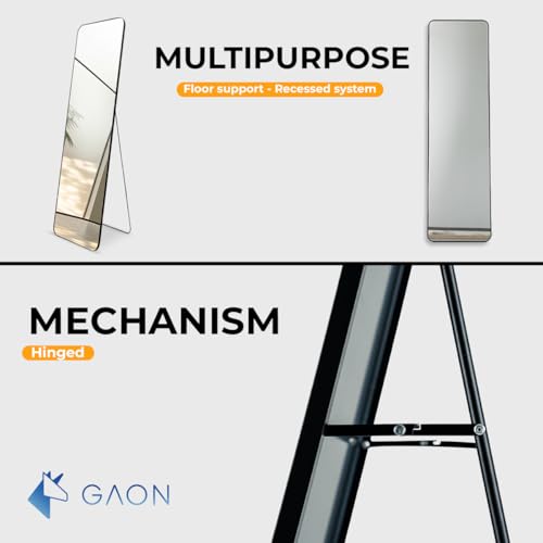 Wall-Mounted Metal Frame Full-Length Mirror