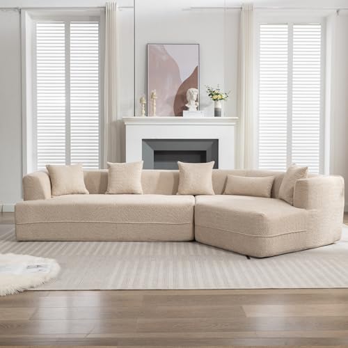 Light Brown Modular Sectional Sofa for Living Room