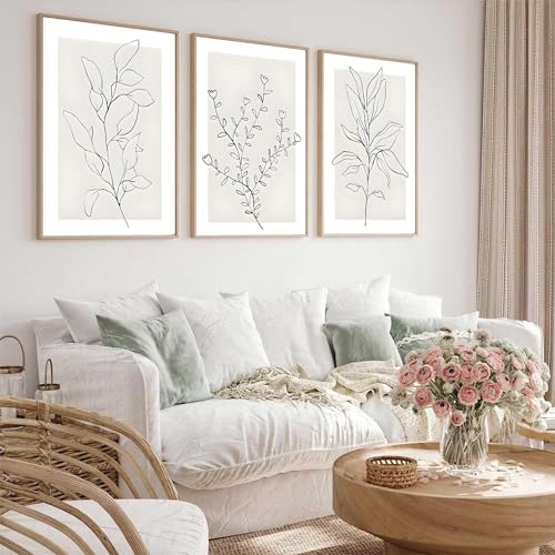 Neutral Botanical Wall Art Set - Minimalist Prints