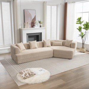 Light Brown Modular Sectional Sofa for Living Room