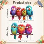 Colorful Birds Vinyl Wall Stickers - 9 Pieces