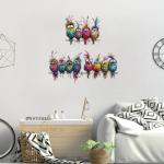 Colorful Birds Vinyl Wall Stickers - 9 Pieces