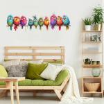 Colorful Birds Vinyl Wall Stickers - 9 Pieces