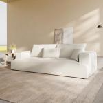 Acanva Modern Minimalist Deep Seat Sofa - White