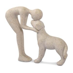 Cute Man and Dog Sculpture for Home Decor