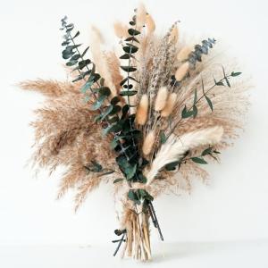 Green Pampas Grass Boho Bouquet with Lavender and Eucalyptus