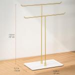 Gold Metal Necklace Stand for Minimalist Decor