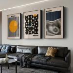 Bauhaus Style Minimalist Geometric Canvas Art Set