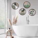 Sage Green Boho Metal Wall Art Set of 4