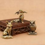 Brass Owl Figurine for Minimalist Desk Decor