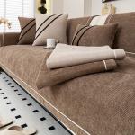 Non-Slip Chenille Sofa Cover with Decorative Stitching