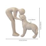 Cute Man and Dog Sculpture for Home Decor