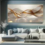 Abstract Canvas Wall Art with Metal Accents