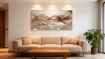 Abstract Canvas Wall Art with Metal Accents