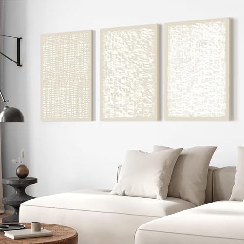 Abstract Boho Style Framed Canvas Wall Art Set