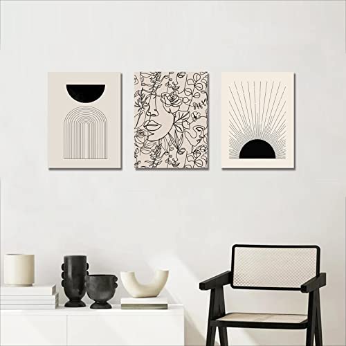 Boho Minimalist Wall Art Set of 3 Prints