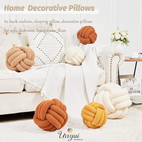 Ivory Round Knot Pillow Soft Plush Cushion