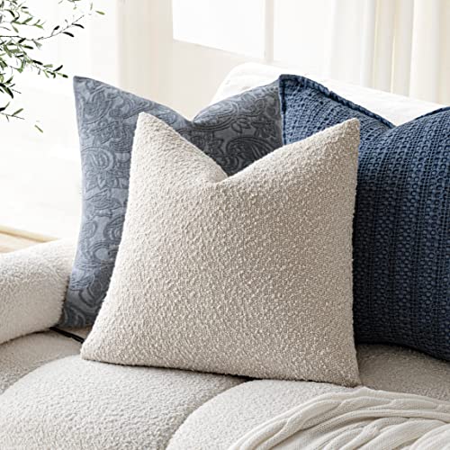 Textured Boucle Throw Pillow Covers - Pack of 2
