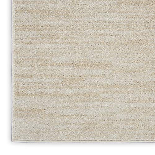 Nourison Essentials Solid Ivory Beige Area Rug 6' X 9