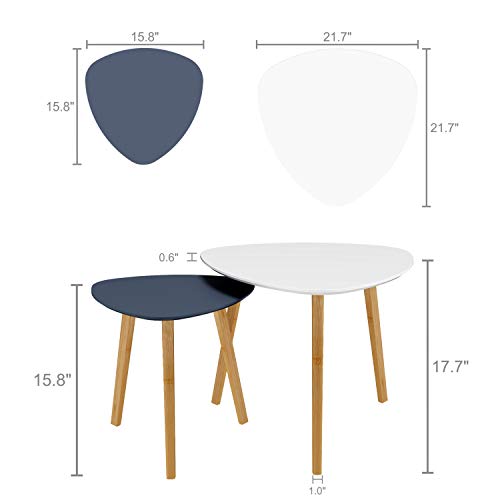 Set of 2 Modern Minimalist Bamboo Nesting Tables